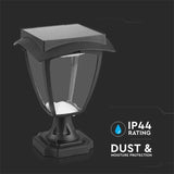 V-Tac Aplica LED Solar V-TAC 2W, 110lm, IP65, Alb Cald 3000K/Alb Rece 6000K, Negru Mat