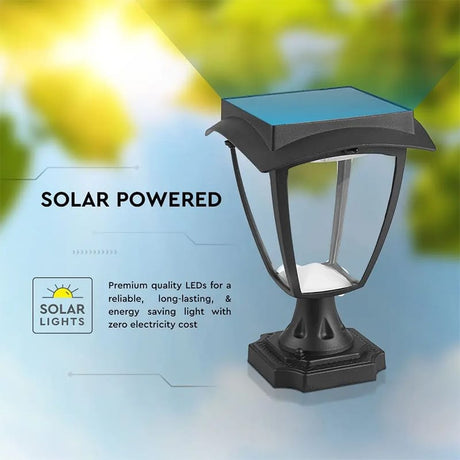 V-Tac Aplica LED Solar V-TAC 2W, 110lm, IP65, Alb Cald 3000K/Alb Rece 6000K, Negru Mat