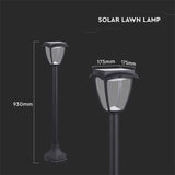 V-Tac Corp Iluminat Solar LED V-TAC 2W, IP65, 110lm, Alb Cald/Rece 3000K/6000K, Negru Mat, Exterior