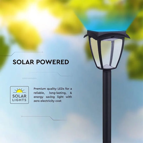 V-Tac Corp Iluminat Solar LED V-TAC 2W, IP65, 110lm, Alb Cald/Rece 3000K/6000K, Negru Mat, Exterior