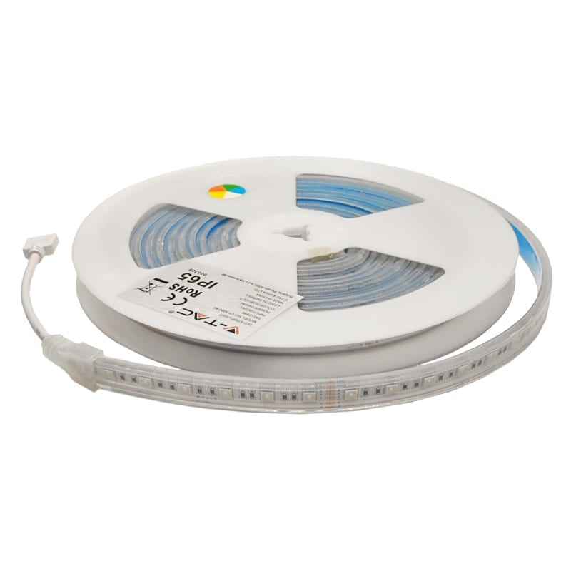 V-Tac Bandă LED V-Tac 24V SMD5050 60 LED/m RGB+Alb 3în1 IP65, 5 m, 24 W/m, 1680 lm/m, CRI>80