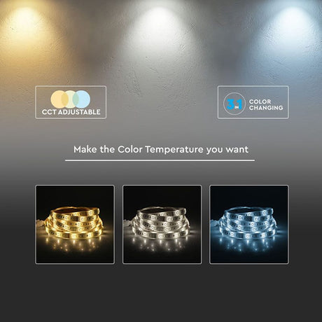 V-Tac Banda LED Banda LED V-Tac SKU-2898 | 24V, SMD5050, 120LED/m, 3in1, IP20, 5m