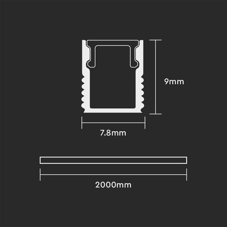 V-Tac Banda LED Profil Aluminiu V-Tac SKU-2903 | Banda LED, 2m, 7.8x9mm