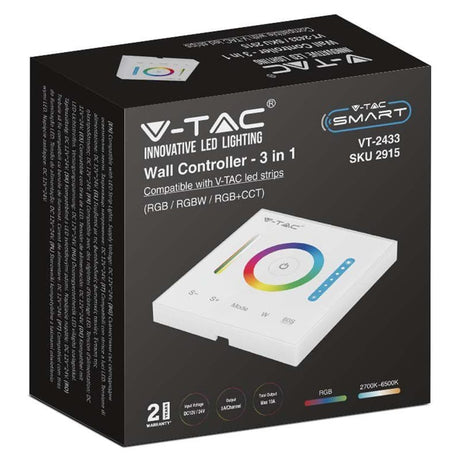 V-Tac Controller remote Controller Banda LED V-Tac SKU-2915 | 3in1, Touch, Alb