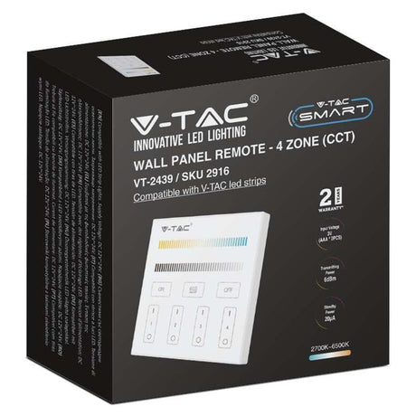 V-Tac Controller remote Controller Banda LED V-Tac SKU-2916 | 4 Zone, Wi-Fi, Alb