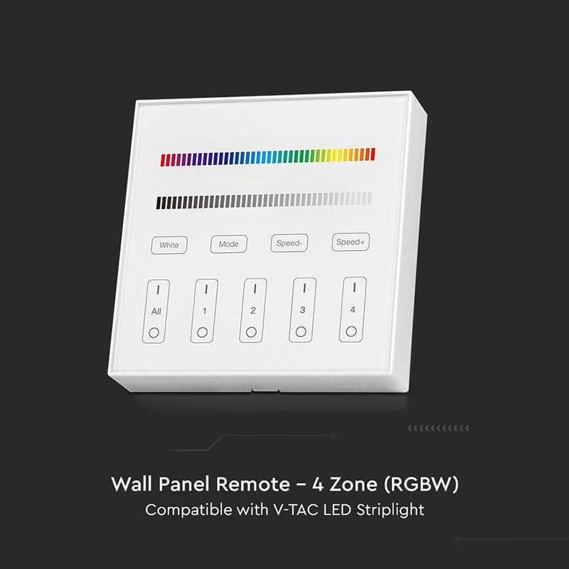V-Tac Controller remote Controller Banda LED V-Tac SKU-2917 | RGB + Alb, 4 Zone, Wi-Fi, Alb