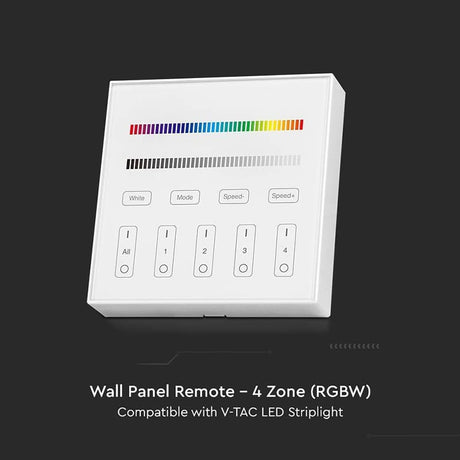 V-Tac Controller remote Controller Banda LED V-Tac SKU-2917 | RGB + Alb, 4 Zone, Wi-Fi, Alb