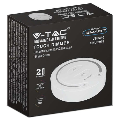 V-Tac Accesorii iluminat Controller Banda LED V-Tac SKU-2919 | Touch, Lumina Alba, Alb