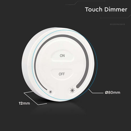 V-Tac Accesorii iluminat Controller Banda LED V-Tac SKU-2919 | Touch, Lumina Alba, Alb