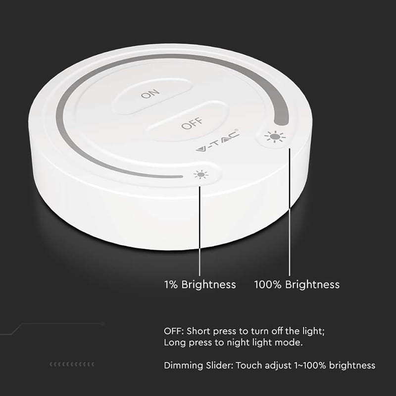 V-Tac Accesorii iluminat Controller Banda LED V-Tac SKU-2919 | Touch, Lumina Alba, Alb