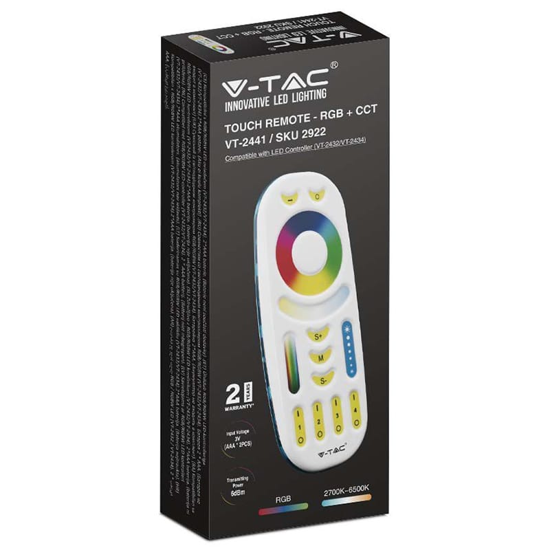 V-Tac Controller remote Controller Banda LED V-Tac SKU-2922 | 3in1, Touch, Telecomanda