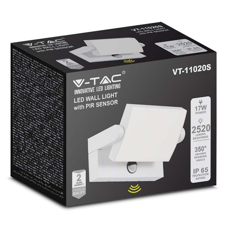 V-Tac Lampa LED Lampa LED V-Tac SKU-2939 | 17W, Senzor Miscare, IP65, 4000K, 2580lm