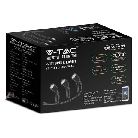 V-Tac Proiector LED Proiector LED V-Tac SKU-3015 | RGB 3in1, 5.2W, 520lm, IP65, Set 3buc