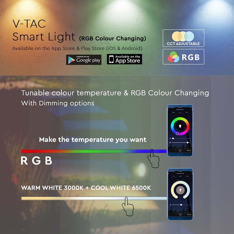 V-Tac Proiector LED Proiector LED V-Tac SKU-3015 | RGB 3in1, 5.2W, 520lm, IP65, Set 3buc