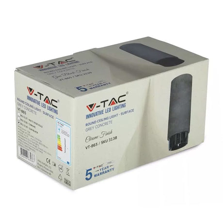 V-Tac Corp iluminat Corp Iluminat V-Tac SKU-3139 | Soclu GU10, Gips/Metal, Negru/Gri