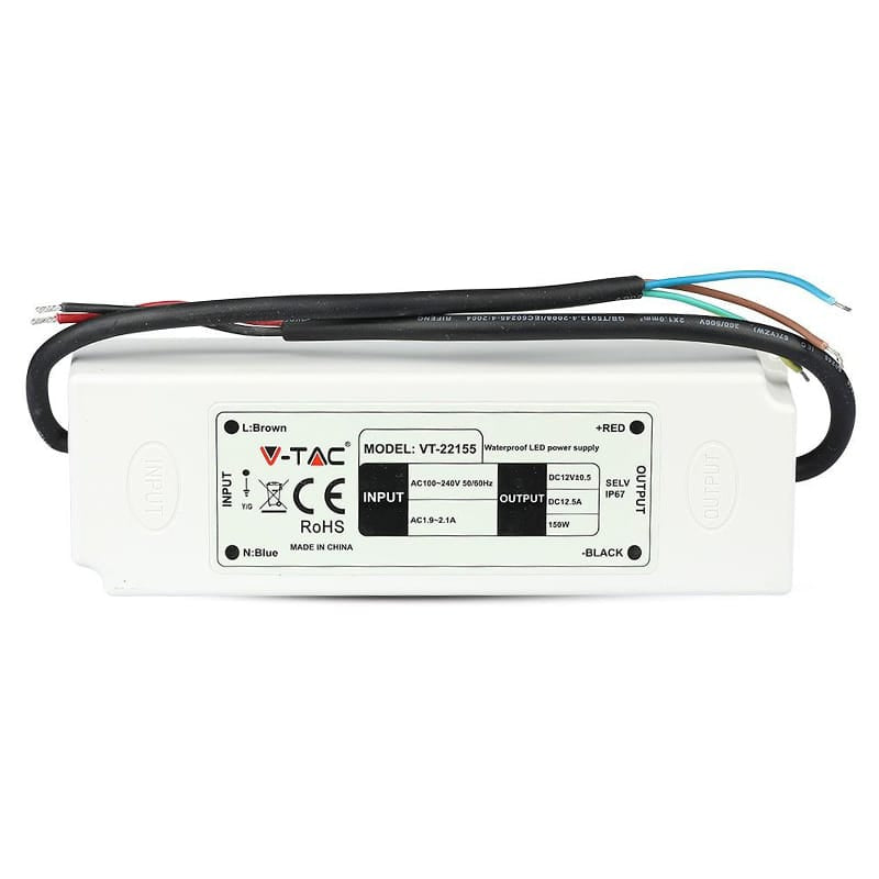 V-Tac Adaptor de alimentare Sursa Alimentare LED V-Tac SKU-3250 | 12V, 12.5A, 150W, IP67