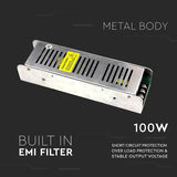 V-Tac Sursa alimentare Sursa Alimentare V-Tac SKU-3256 | 12V, 100W, 8.5A, IP20, Dimabila