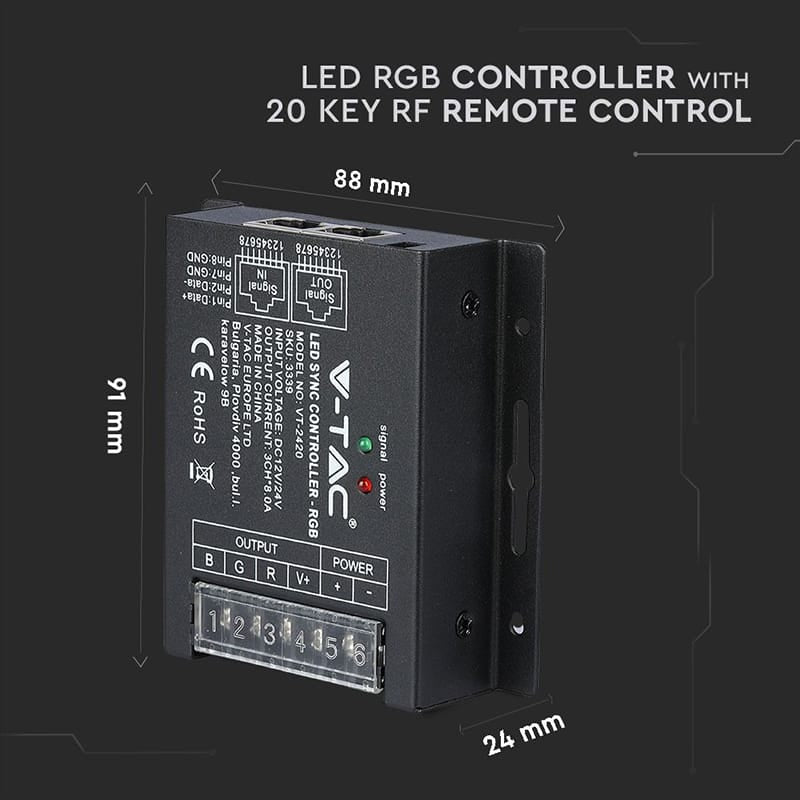 V-Tac Controller remote Controller Banda LED V-Tac SKU-3339 | RGB, 20 Butoane, Telecomanda