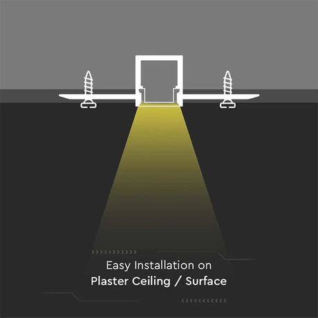 V-Tac Banda LED Profil Aluminiu V-Tac SKU-3360 | Banda LED, Montaj Rigips, 2m, Mat
