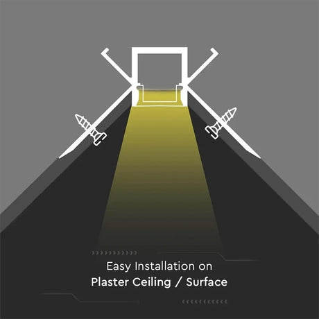 V-Tac Banda LED Profil Aluminiu V-Tac SKU-3362 | Banda LED, Rigips, Colt Interior, 2m, Mat