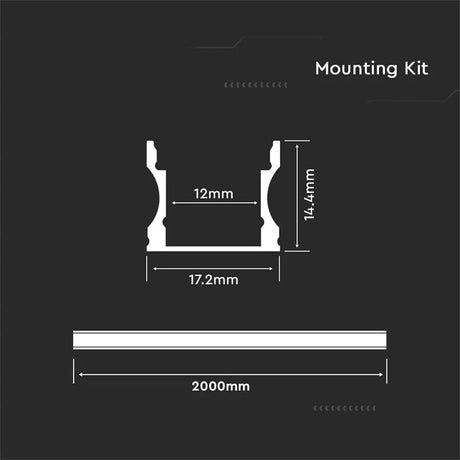 V-Tac Banda LED Profil Aluminiu V-Tac SKU-3366 | Banda LED, 2m, 17.2x15.5mm, Alb