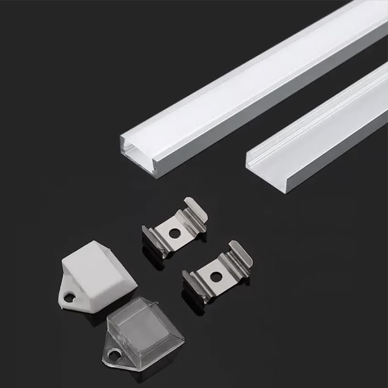 V-Tac Accesorii lumini scena Profil Aluminiu V-Tac SKU-3370 | Pentru Banda LED, 2m, 16x7mm, Alb