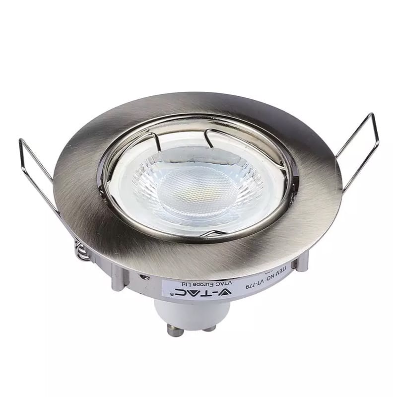 V-Tac Corp iluminat Corp Spot V-Tac SKU-3588 | GU10, Crom Mat, Unghi Reglabil