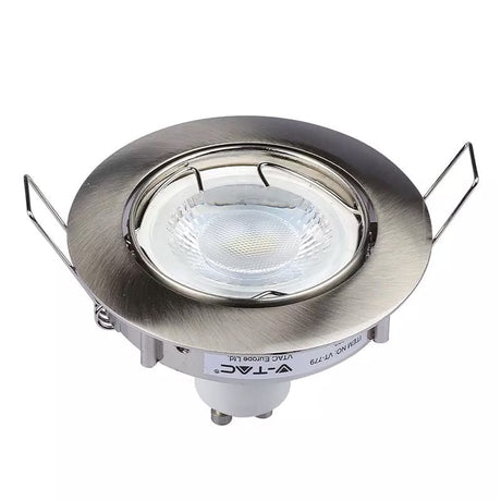 V-Tac Corp iluminat Corp Spot V-Tac SKU-3588 | GU10, Crom Mat, Unghi Reglabil