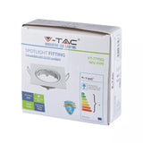 V-Tac Corp iluminat Corp Iluminat V-Tac SKU-3590 | GU10, Patrat, Alb, Crom, Unghi Reglabil