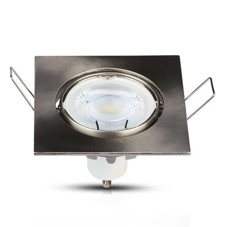 V-Tac Corp iluminat Corp Iluminat V-Tac SKU-3591 | Spot GU10, Crom Mat, Patrat, Unghi Reglabil