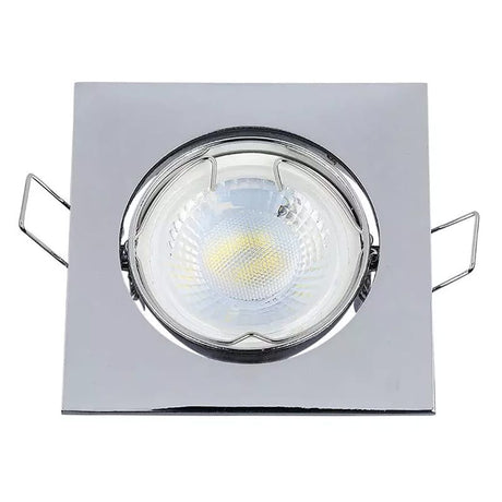 V-Tac Corp iluminat Corp Iluminat V-Tac SKU-3592 | Spot GU10, Crom, Patrat, Unghi Reglabil