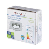 V-Tac Corp iluminat Corp Iluminat V-Tac SKU-3592 | Spot GU10, Crom, Patrat, Unghi Reglabil
