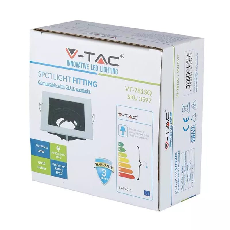 V-Tac Corp iluminat Corp Iluminat V-Tac SKU-3597 | Spot, GU10, Alb