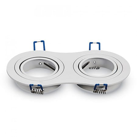 V-Tac Corp iluminat Corp Iluminat V-Tac SKU-3601 | Spot Dublu, 2xGU10, Alb, Unghi Reglabil