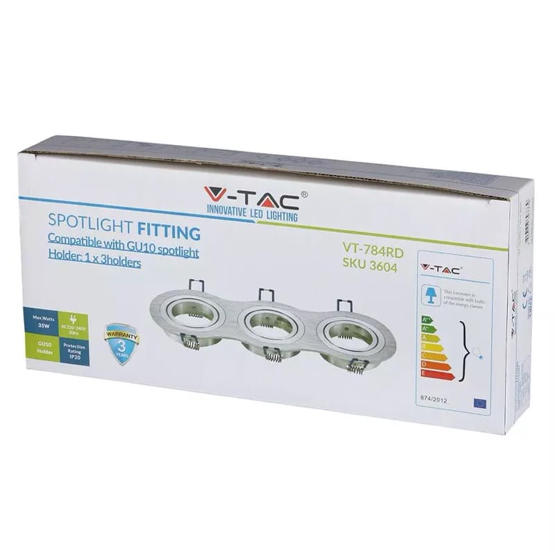 V-Tac Corp iluminat Corp Iluminat V-Tac SKU-3604 | 3xGU10, Aluminiu, Unghi Reglabil