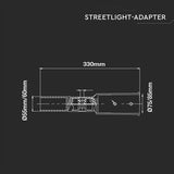 V-Tac Adaptor de alimentare Adaptor V-Tac SKU-3624 | Reducție 75/85mm la 65mm, Lampă Stradală
