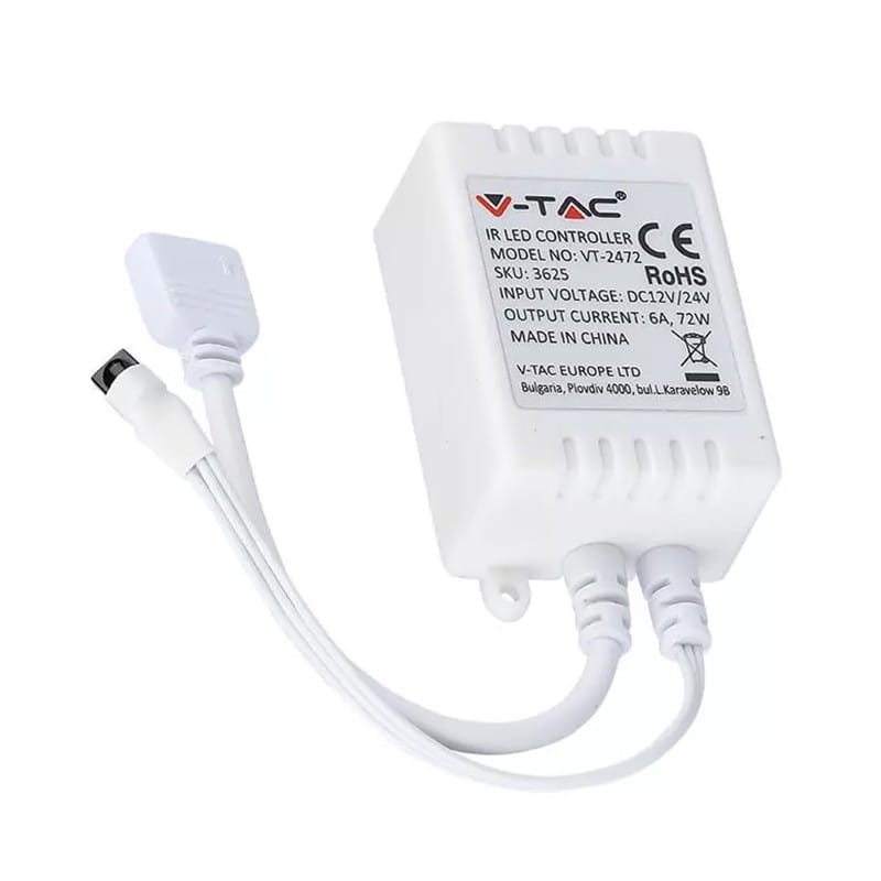 V-Tac Controller remote Controller LED RGB V-Tac SKU-3625 | 24 Butoane, Telecomanda IR