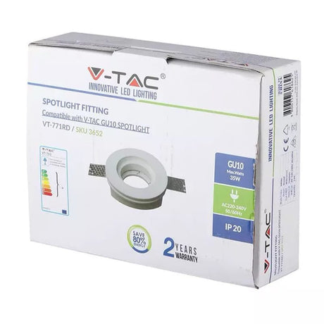 V-Tac Corp iluminat Corp Iluminat V-Tac SKU-3652 | Spot GU10, Gips, Alb