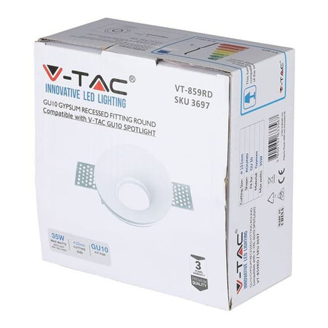 V-Tac Corp iluminat Corp Iluminat V-Tac SKU-3697 | Spot GU10, Gips, Alb