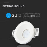 V-Tac Corp iluminat Corp Iluminat V-Tac SKU-3697 | Spot GU10, Gips, Alb