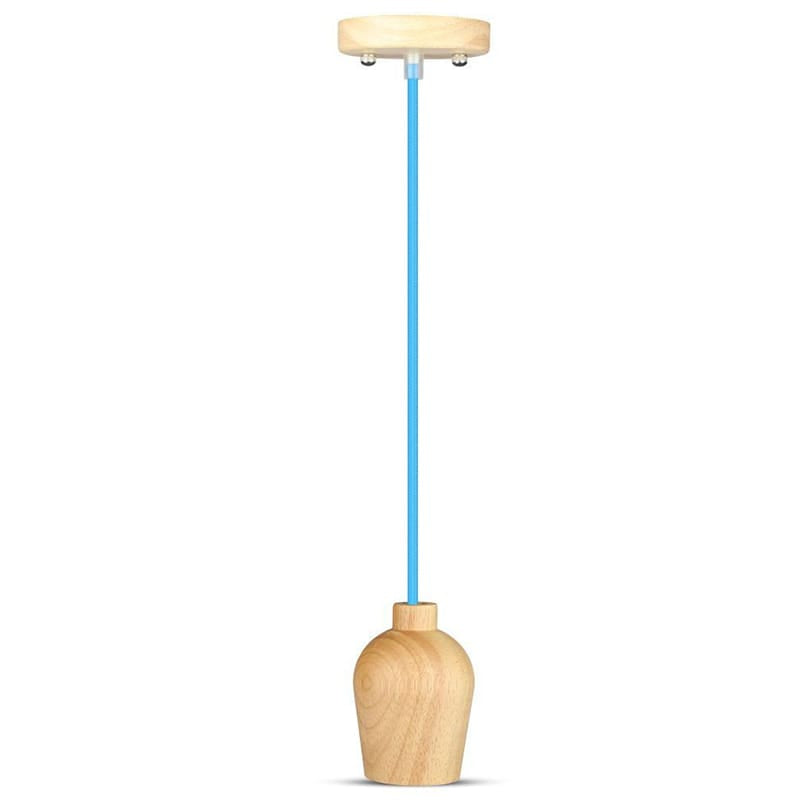 V-Tac Corp de iluminat Pendul Tavan V-Tac SKU-3722 | Soclu E27, Lemn, Albastru