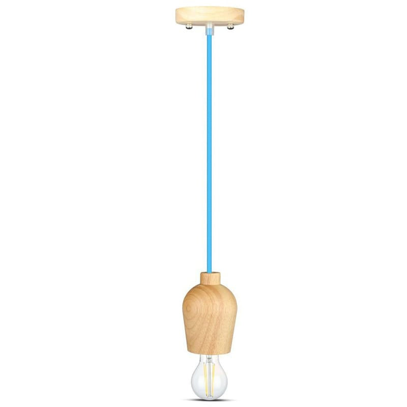 V-Tac Corp de iluminat Pendul Tavan V-Tac SKU-3722 | Soclu E27, Lemn, Albastru