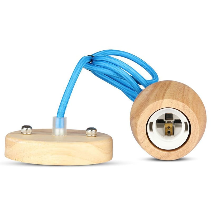 V-Tac Corp de iluminat Pendul Tavan V-Tac SKU-3722 | Soclu E27, Lemn, Albastru