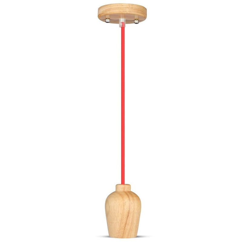 V-Tac Pendul Pendul Tavan V-Tac SKU-3723 | Soclu E27, Lemn, Rosu