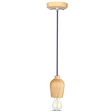 V-Tac Pendul Pendul Tavan V-Tac SKU-3724 | E27, Lemn, Violet