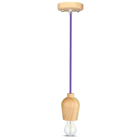V-Tac Pendul Pendul Tavan V-Tac SKU-3724 | E27, Lemn, Violet