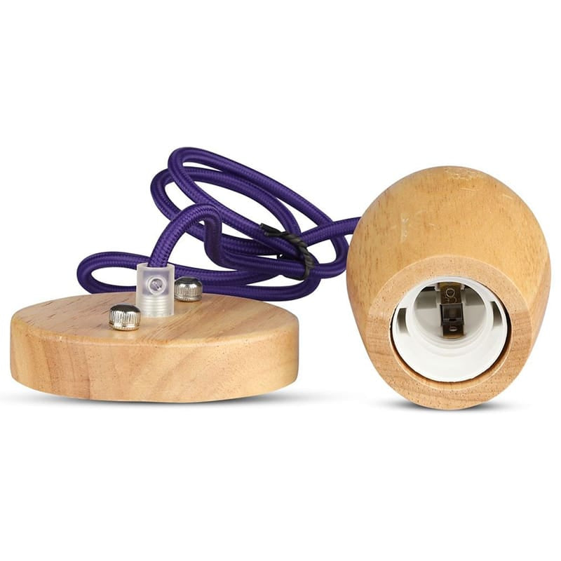V-Tac Pendul Pendul Tavan V-Tac SKU-3724 | E27, Lemn, Violet