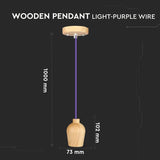 V-Tac Pendul Pendul Tavan V-Tac SKU-3724 | E27, Lemn, Violet