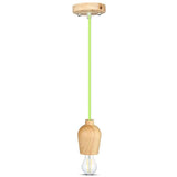 V-Tac Pendul Pendul Tavan V-Tac SKU-3725 | Soclu E27, Lemn, Verde