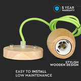 V-Tac Pendul Pendul Tavan V-Tac SKU-3725 | Soclu E27, Lemn, Verde